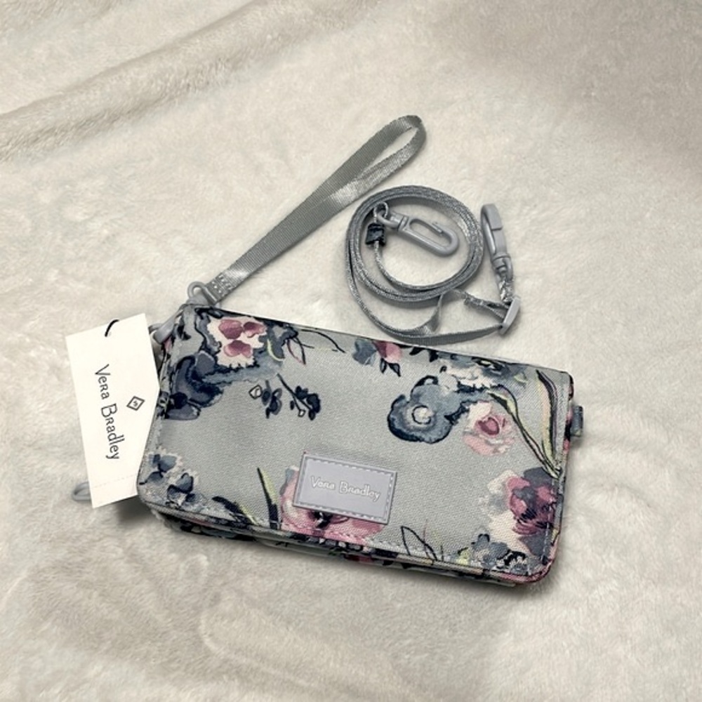 Vera Bradley ReActive RFID Compact Crossbody in Fresh-Cut Bouquet